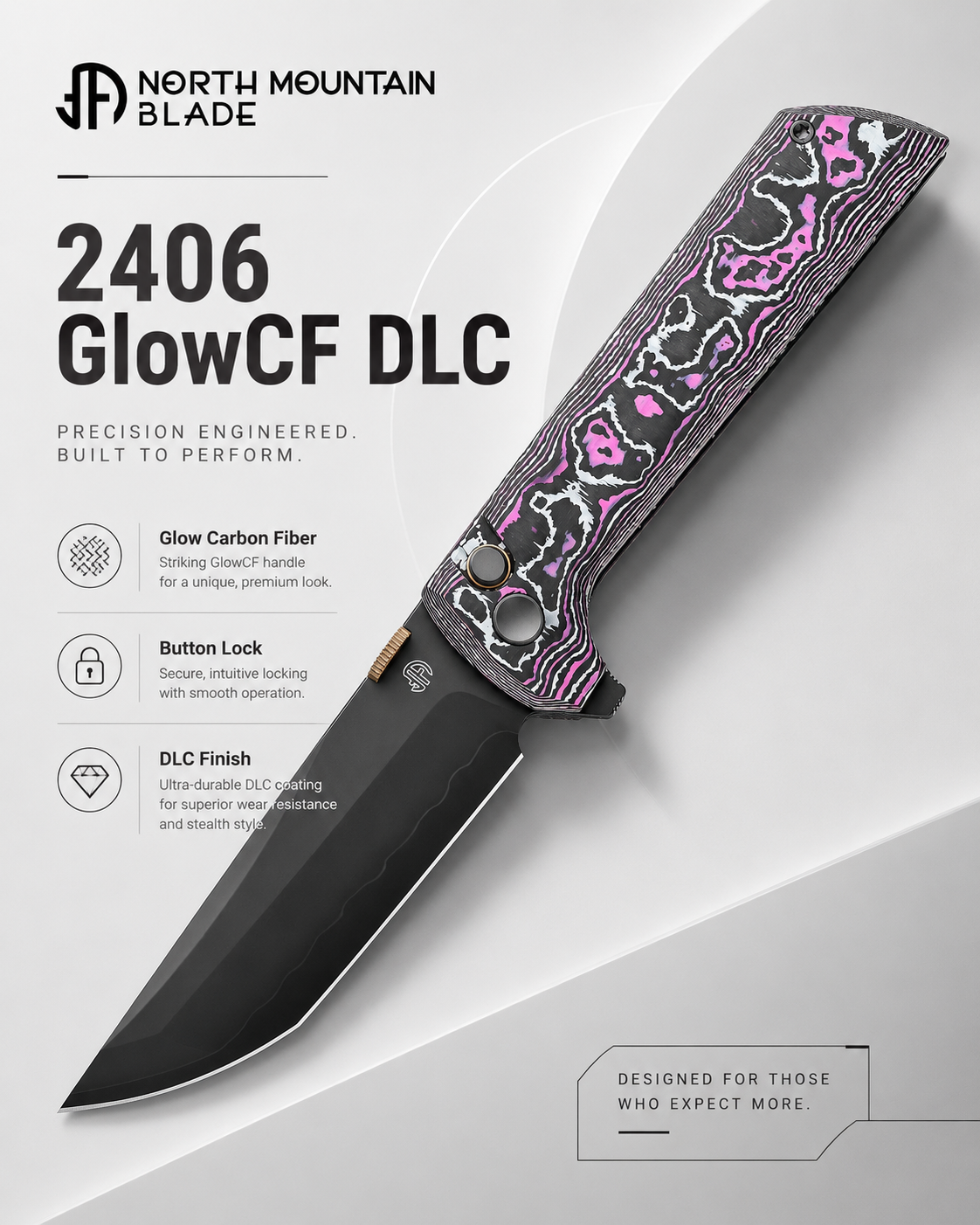 2406-GLOWCF-DLC Chop2 Ceramic Carbon Fiber New .45-style thumb disc