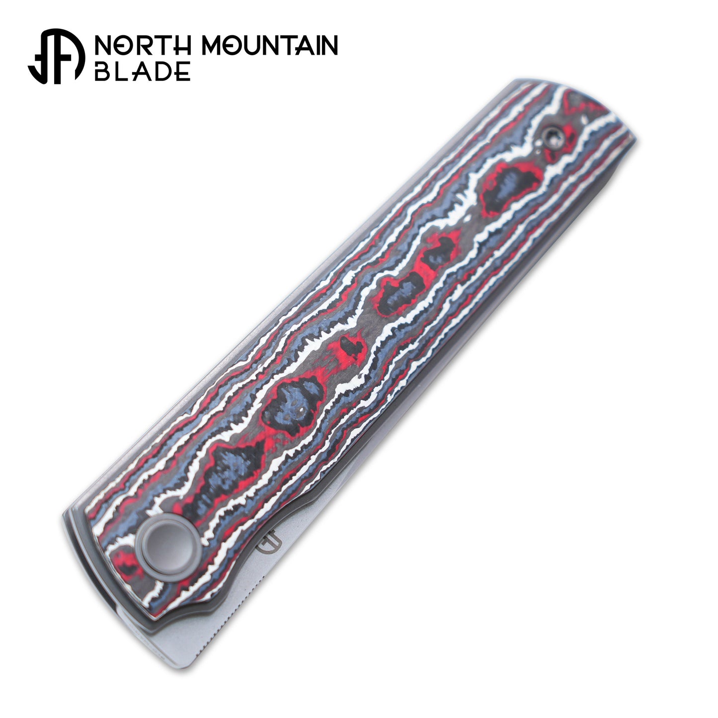 2412-RDWH CHOP 4 Front Flipper Folding Knife, Ceramic Carbon Fiber Handle, SLD San Mai Steel, Japanese-Style Tanto