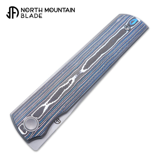 2412-BLPR CHOP 4 Front Flipper Folding Knife, Ceramic Carbon Fiber Handle, SLD San Mai Steel, Japanese-Style