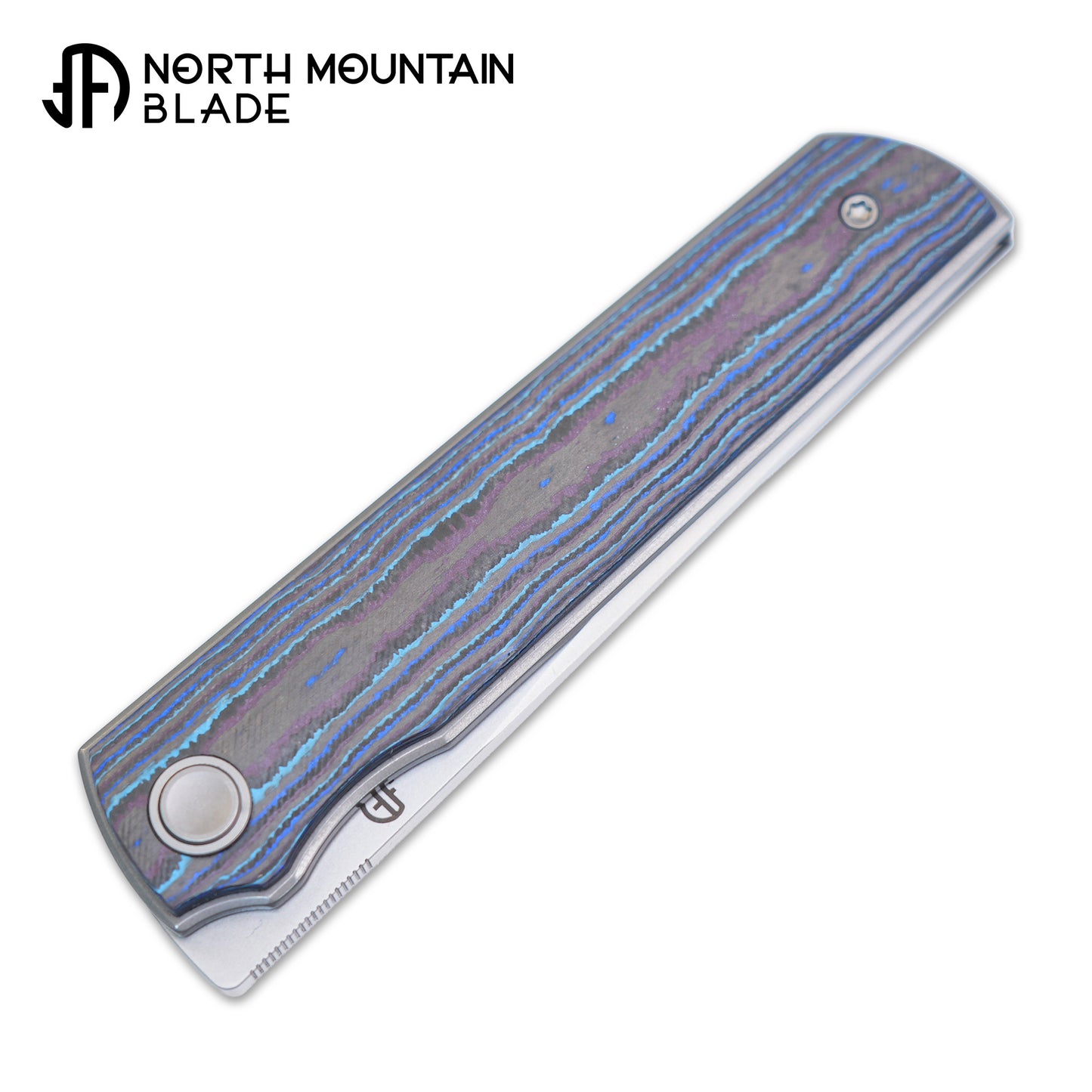 2412-BLCF CHOP 4 Front Flipper Folding Knife, Ceramic Carbon Fiber Handle, SLD San Mai Steel, Japanese-Style