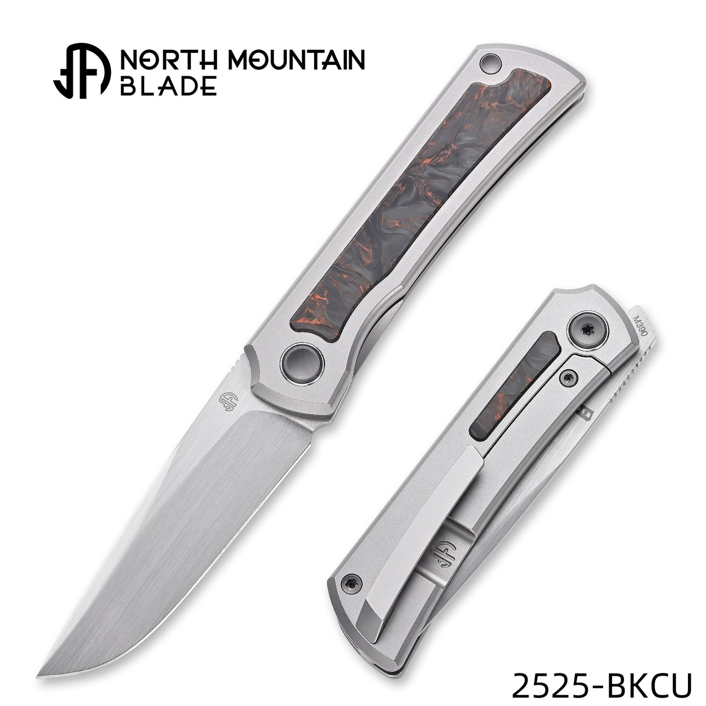 Sun 2525-BKCU MINI Folding Knife Ti Handle M390 Blade hand-brushed finish