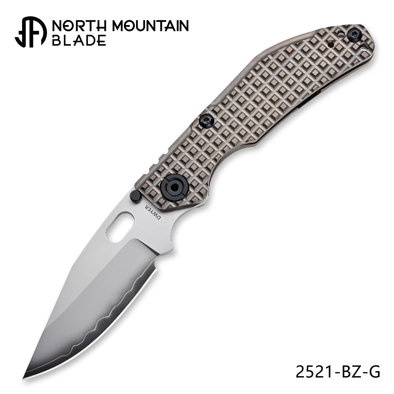 BBNM 2521-BZ-G Bowie Grid Titanium Handle Champagne – North Mountain