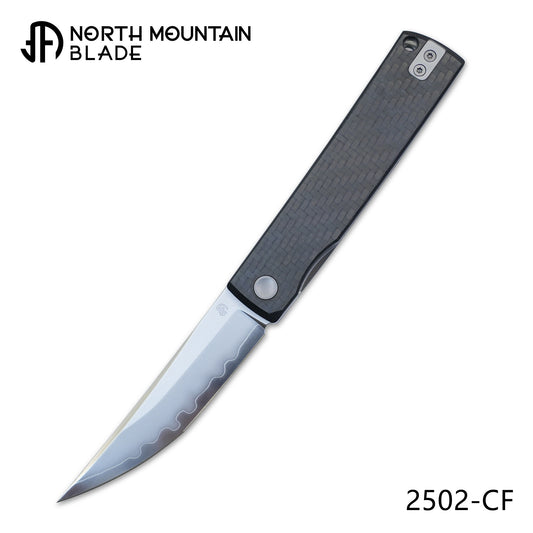 KAIKEN 2502-CF 3K Carbon Fiber +Black G10 Classic Japanese style tactical folding knife