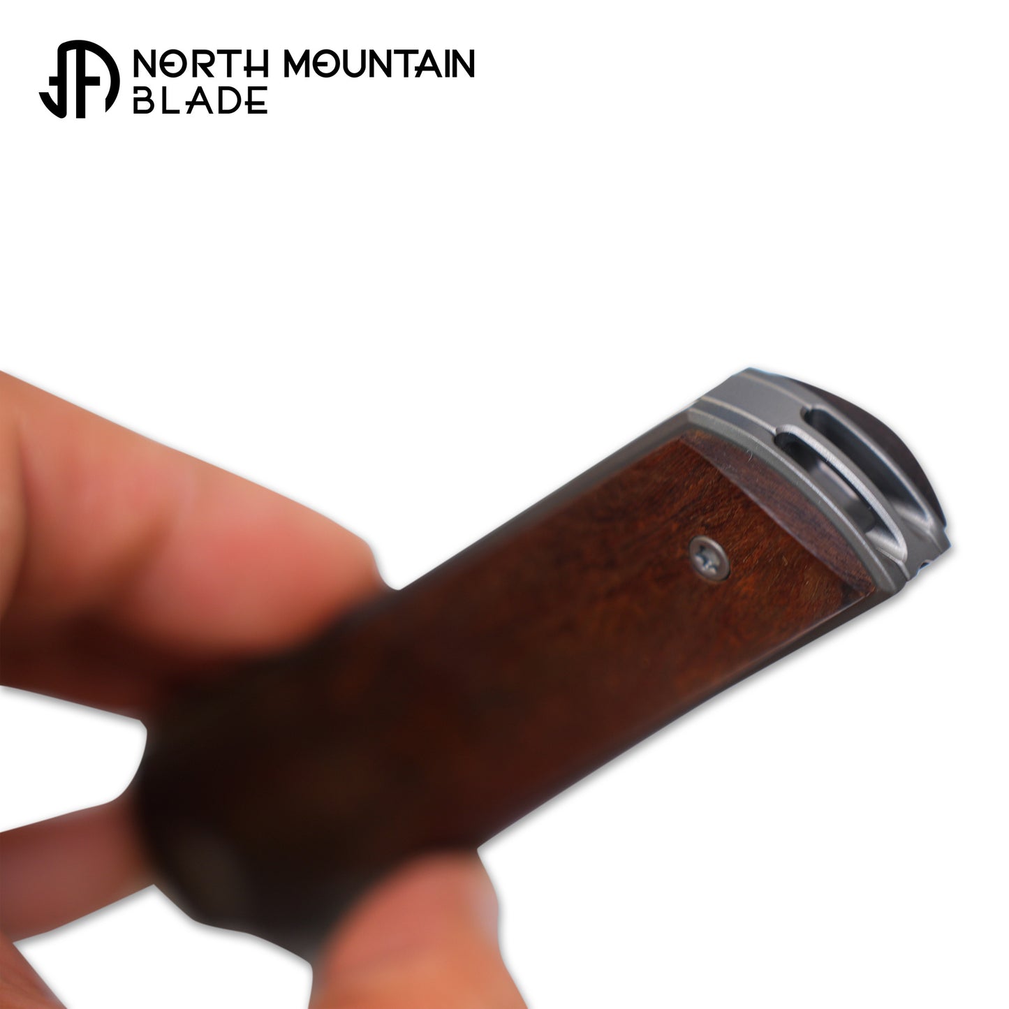 2412-IW CHOP 4 Front Flipper Folding Knife, Desert Ironwood Handle, SLD San Mai Steel, Japanese-Style Tanto