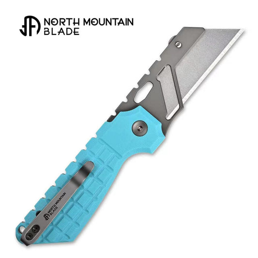 North Mountain Blade The Gripper 2537-BL– Button Lock Utility Knife, Blue
