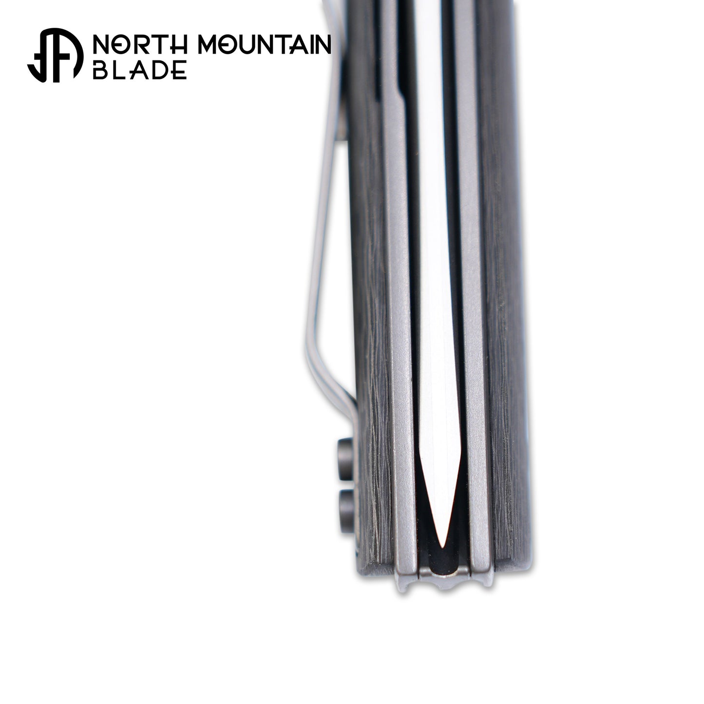 2412-CF CHOP 4 Front Flipper Folding Knife, 3K CF Handle, SLD San Mai Steel, Japanese-Style Tanto