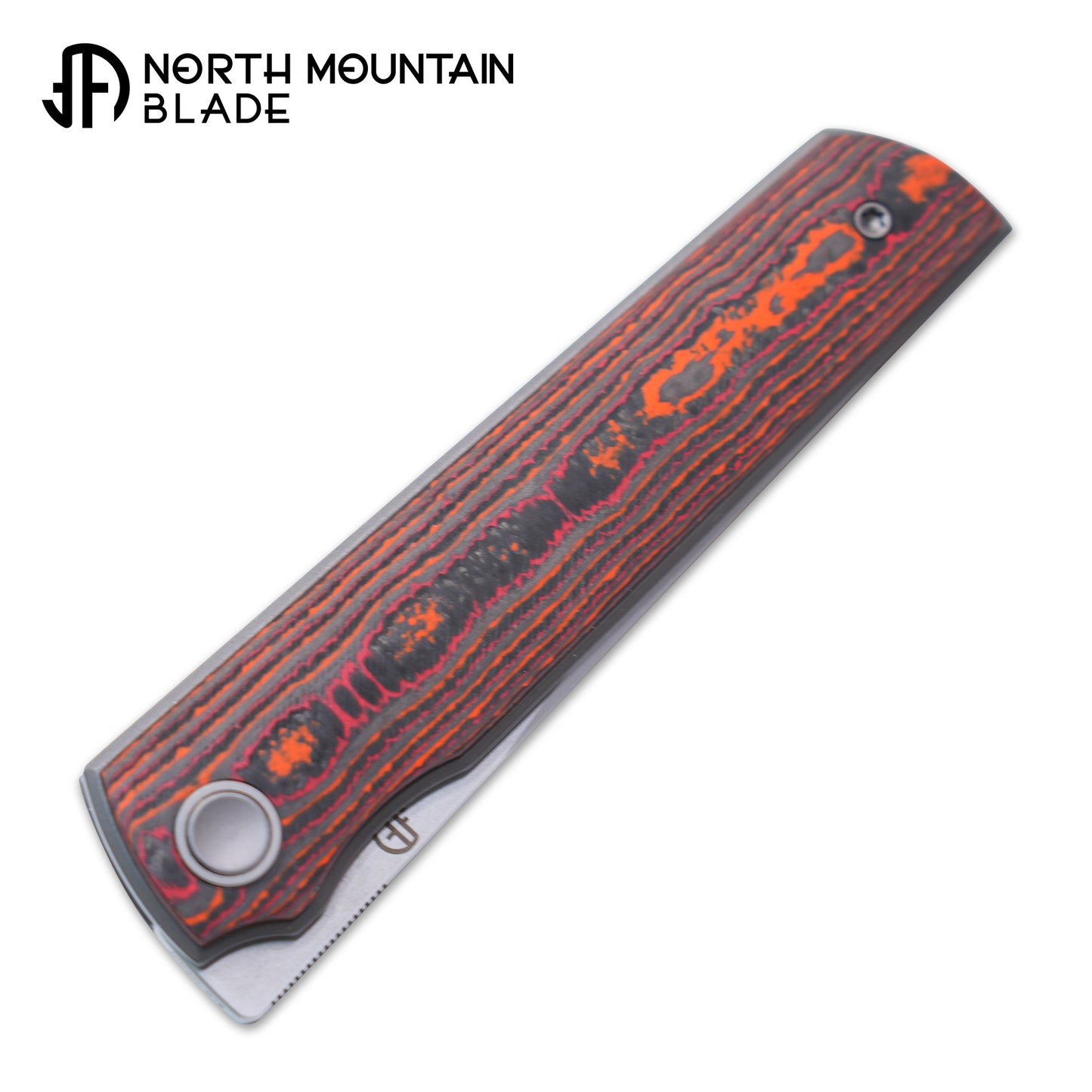 2412-ORCF CHOP 4 Front Flipper Folding Knife, Ceramic Carbon Fiber Handle, SLD San Mai Steel, Japanese-Style Tanto