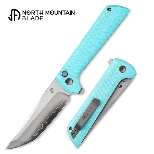 Chop2 2405-SB Sky Blue G10 Real SAN MAI SLD-Magic Japanese TANTO style tactical folding knife