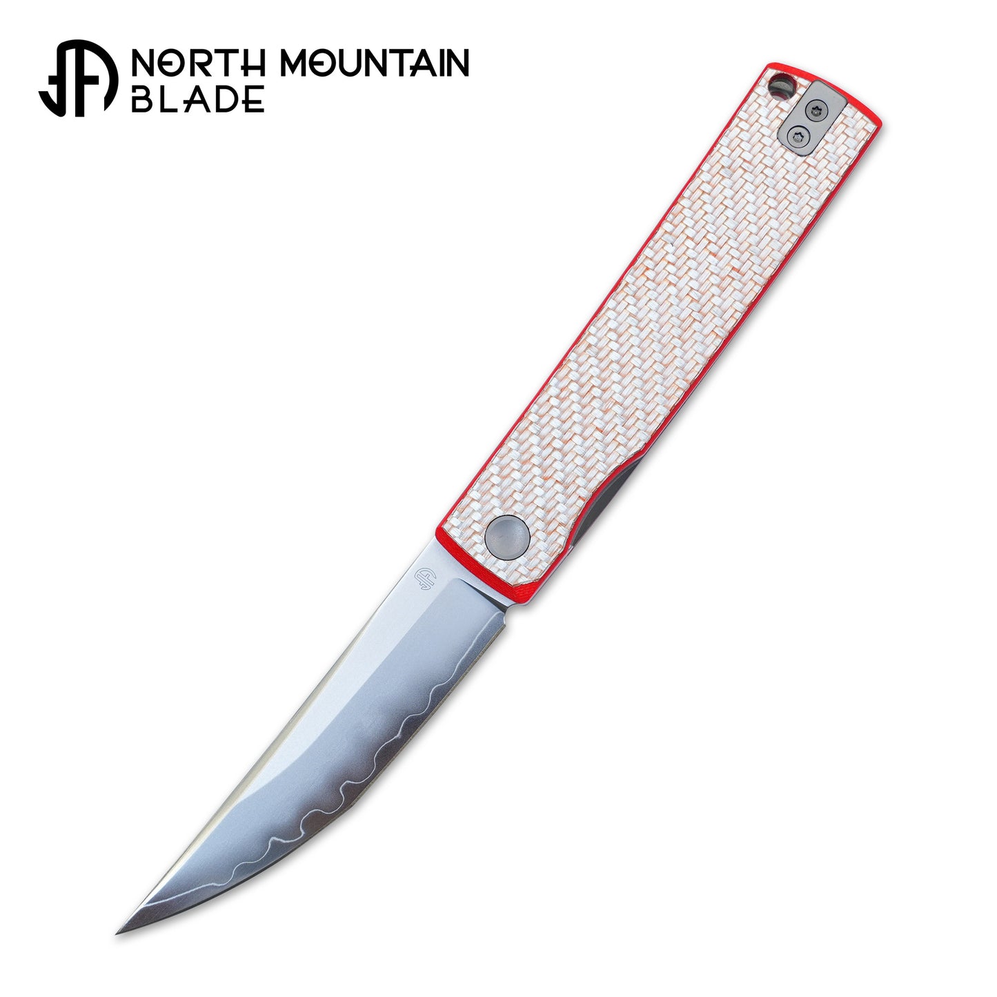 KAIKEN 2502-CFRD Silver Carbon Fiber + Red G10 Classic Japanese style tactical folding knife