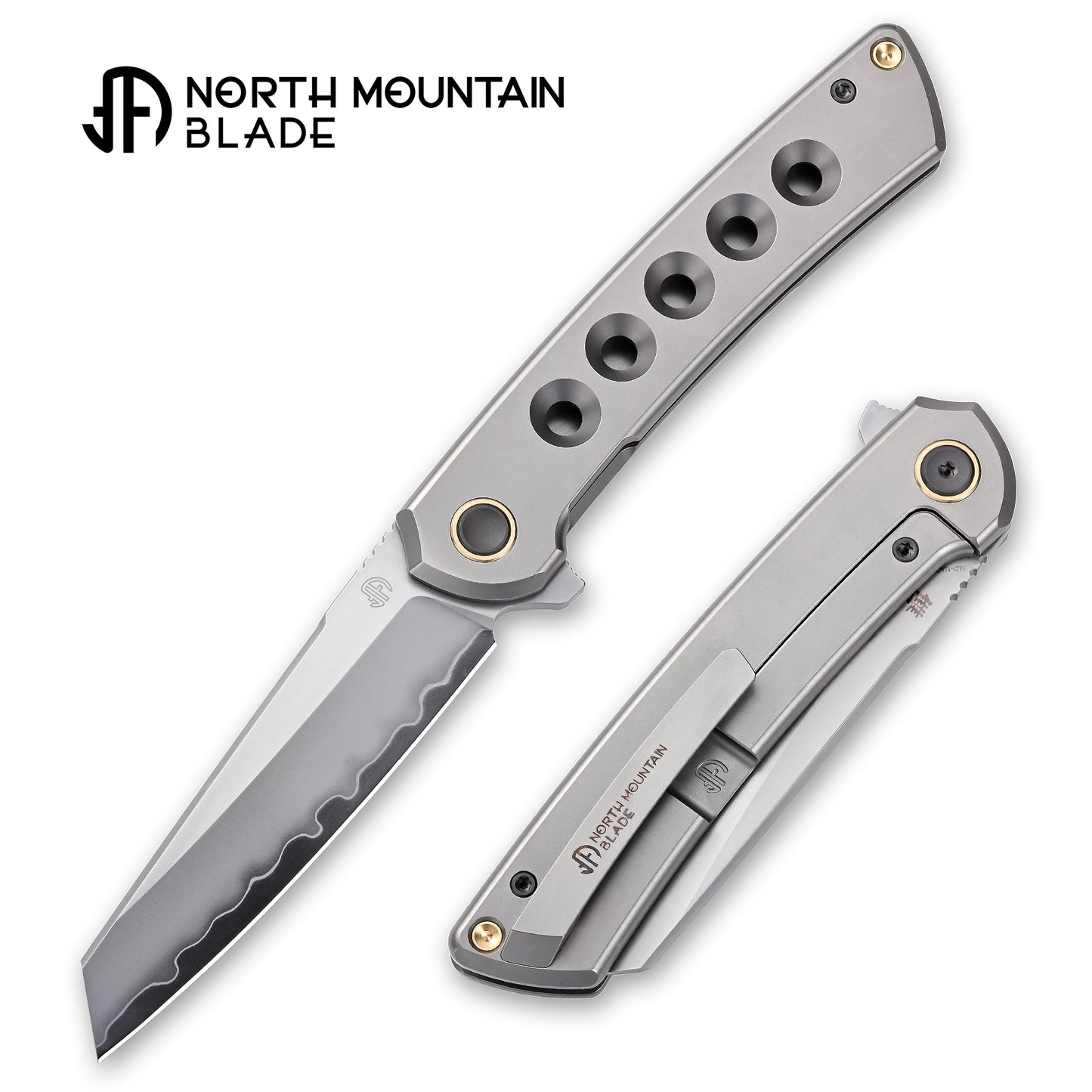 【Echo】2506-Hole Sheepsfoot Blade Ti Hole Handle&Clip Smooth Flippers