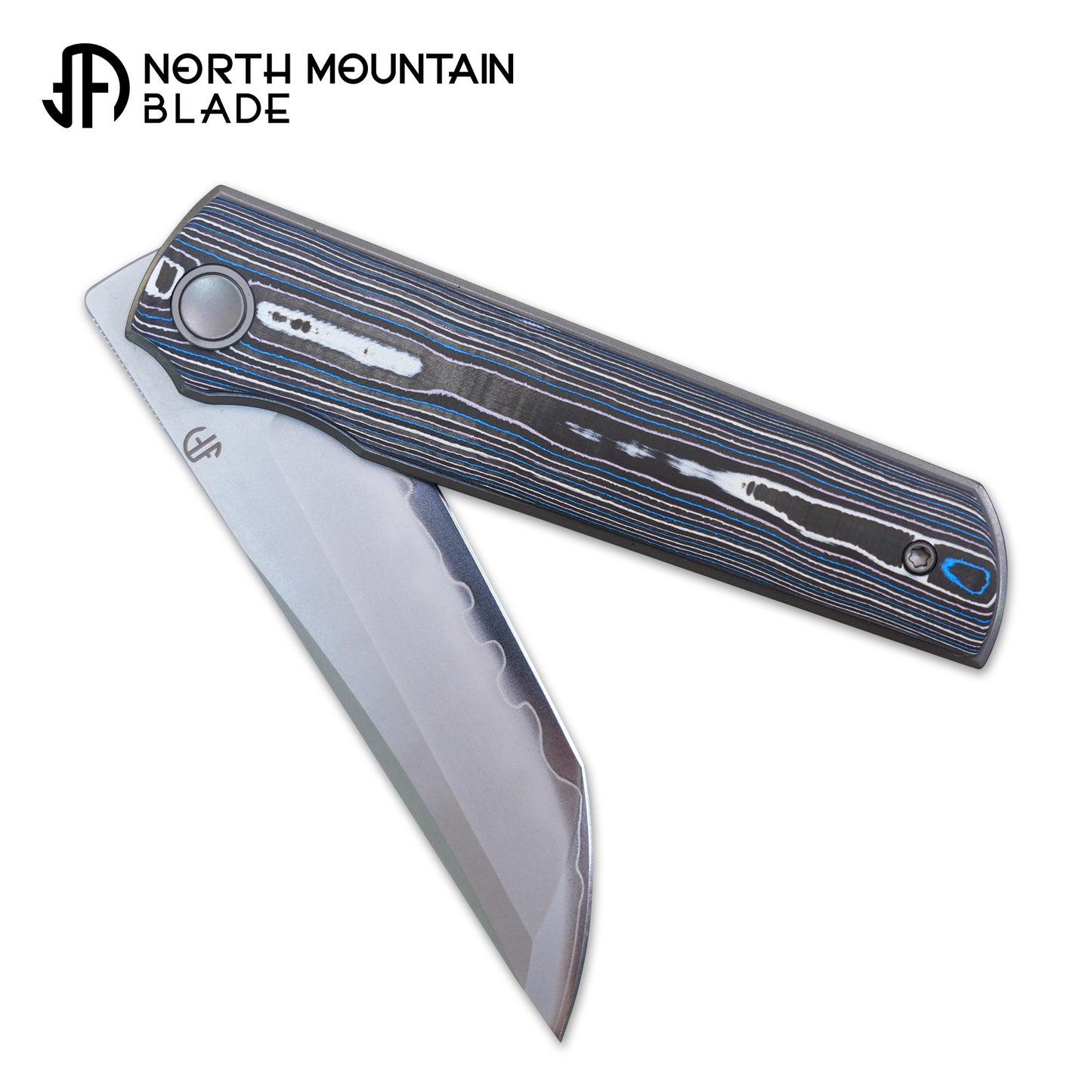 2412-BLPR CHOP 4 Front Flipper Folding Knife, Ceramic Carbon Fiber Handle, SLD San Mai Steel, Japanese-Style Tanto