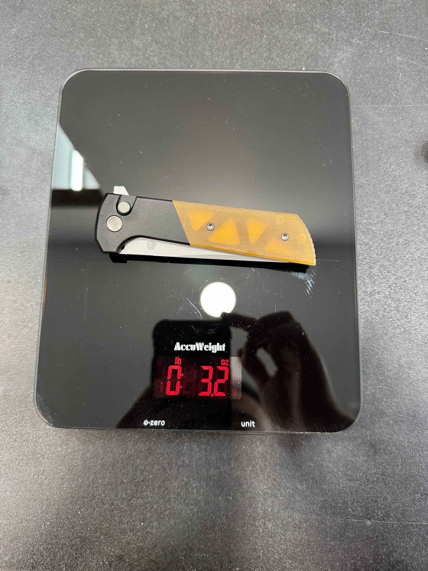 Chop2 2407-PEI-5 Copper Sandwich Five Layers Wave Forg Blade PEI Amber Handle