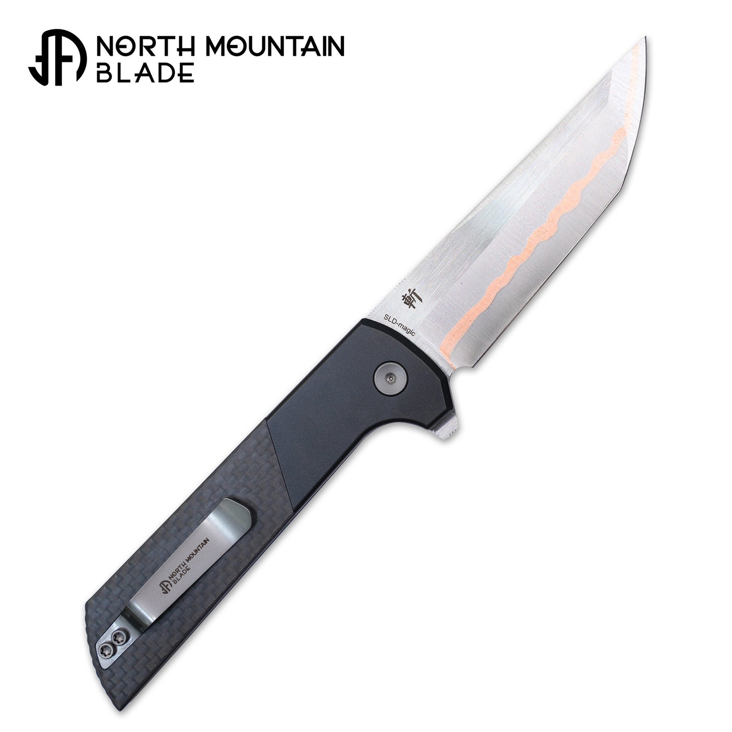 2407-CF-5 Anodized aluminum alloy handle Carbon Fiber Copper blade