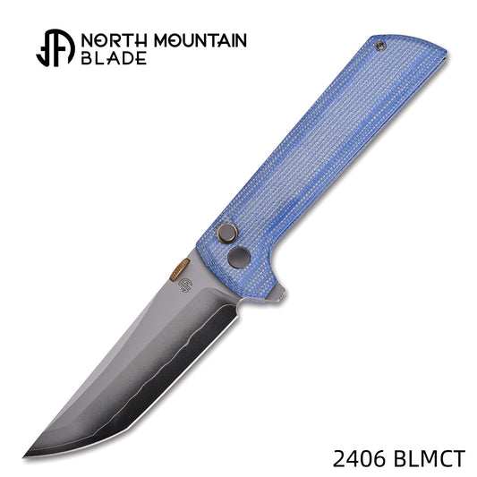 North Mountain Blade Chop2 3.5" SLD-MAGIC Blade Blue Canvas Micarta Handles 2406- BLMCT