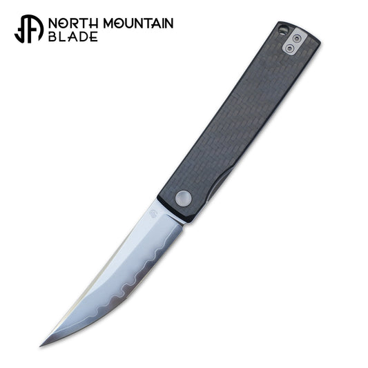 KAIKEN 2502-CF 3K Carbon Fiber +Black G10 Classic Japanese style tactical folding knife