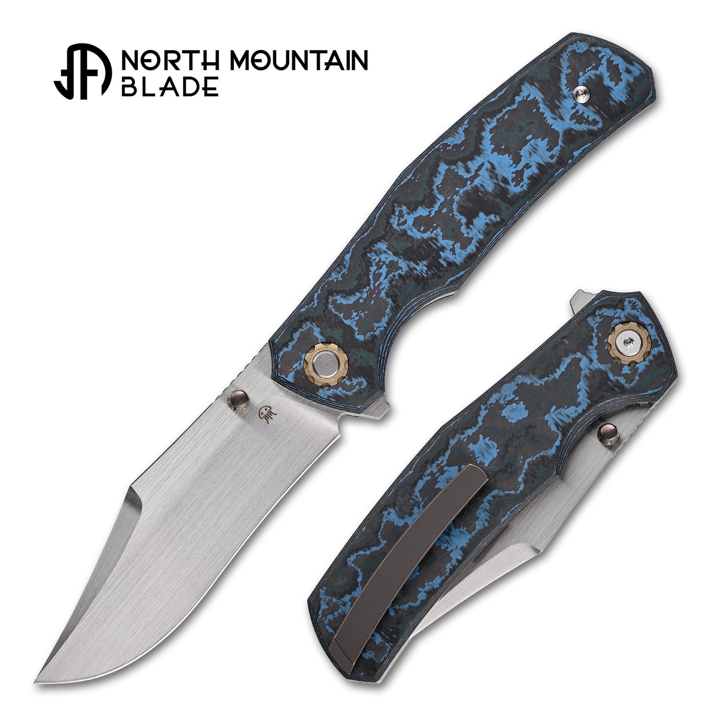 Jellyfish 4th Teal Generation Super Smooth M390 Blade Hand Polished Titanium Frame Ceramic Carbon Fiber Handle