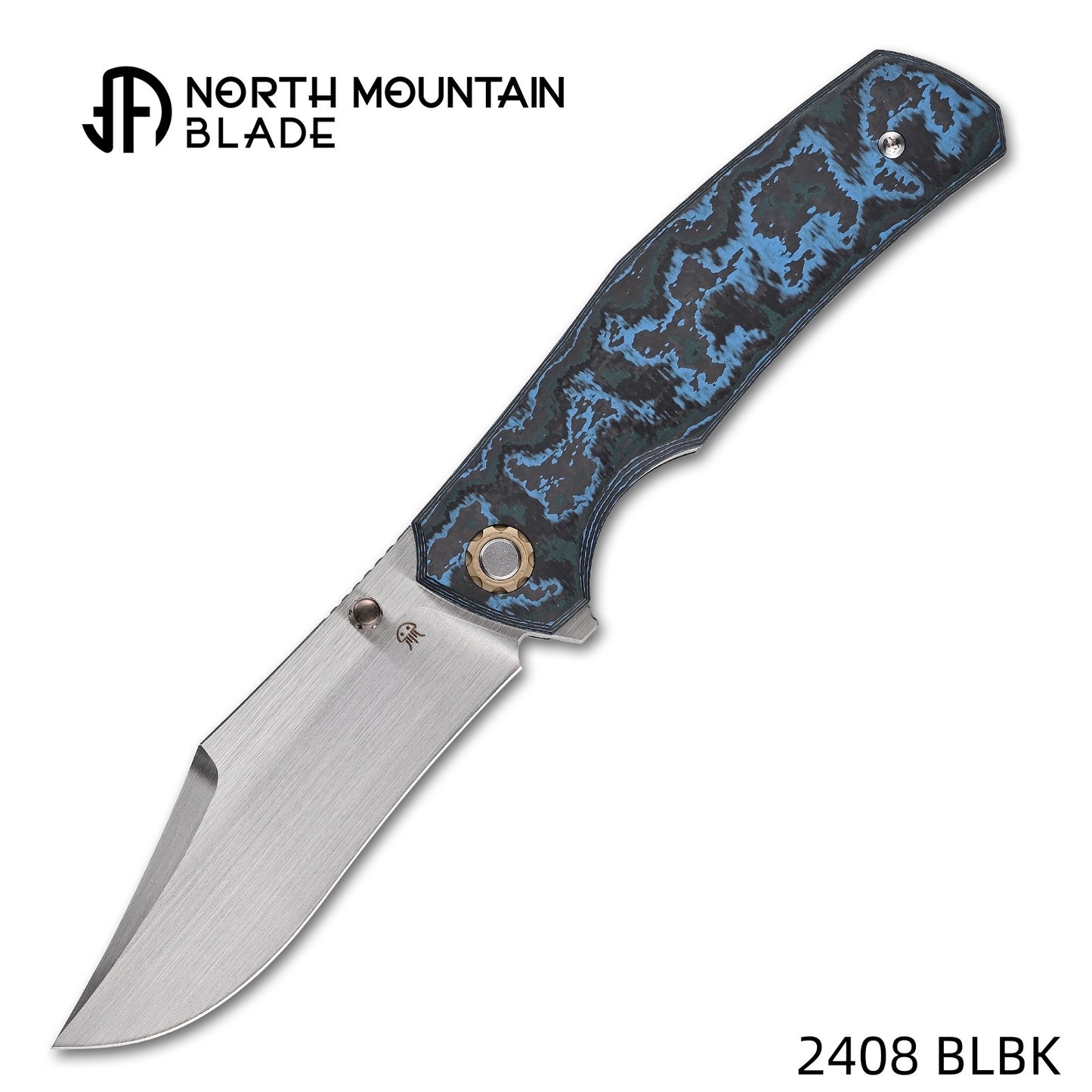 Jellyfish 4th Teal Generation Super Smooth M390 Blade Hand Polished Titanium Frame Ceramic Carbon Fiber Handle
