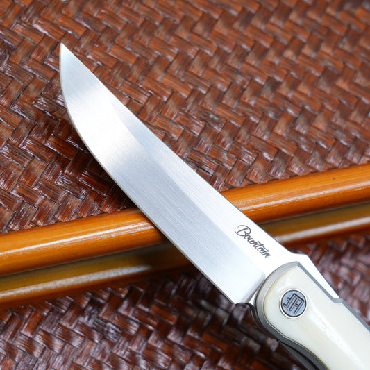 Production test Bone handle M390 steel Higo knife Handmade satin