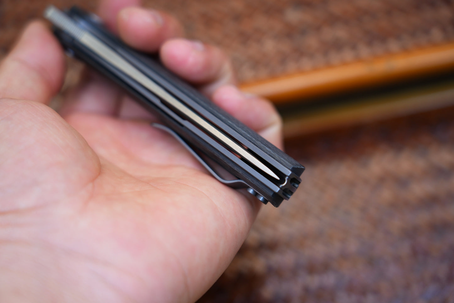 2412-CFCP Clip Point Hand-brushed finish