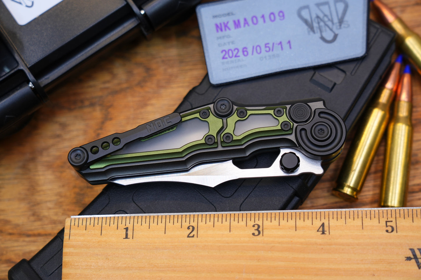 NKMA0109 M390 NOC Knives Manual Button Lock Folding Knife 2mm Blade Aluminum PC Handle