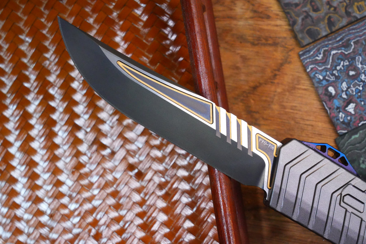 【GIANT】M390 steel DLC gold pattern double spring titanium push rod aluminum housing