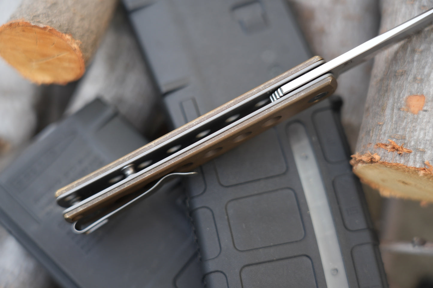 KAIKEN 2502-BR Aluminum Bronze Classic Japanese style tactical folding knife