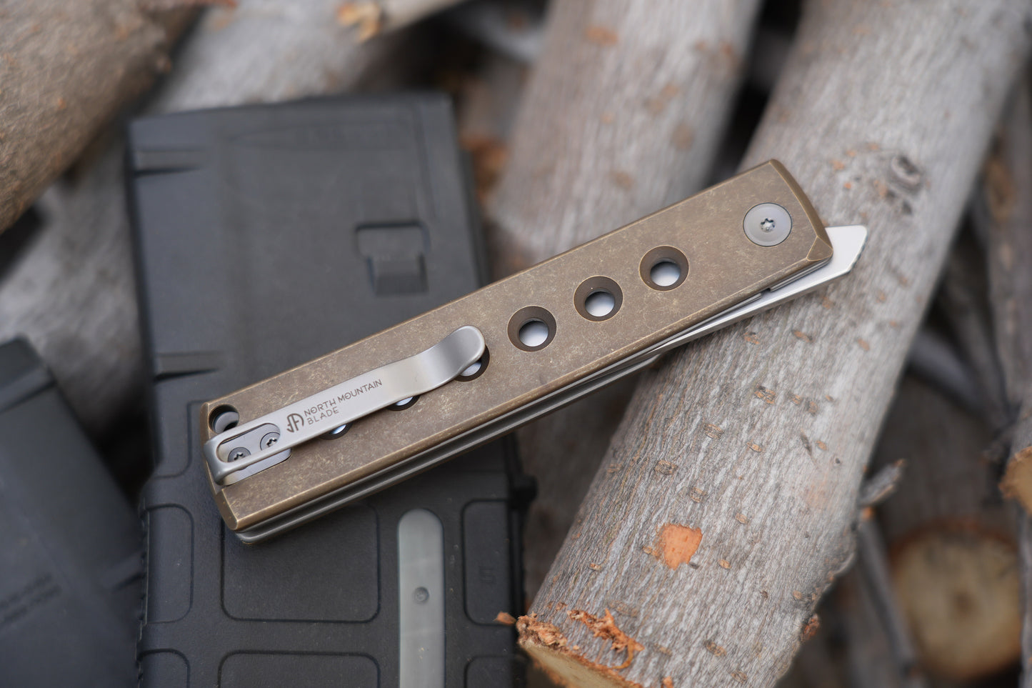 KAIKEN 2502-BR Aluminum Bronze Classic Japanese style tactical folding knife