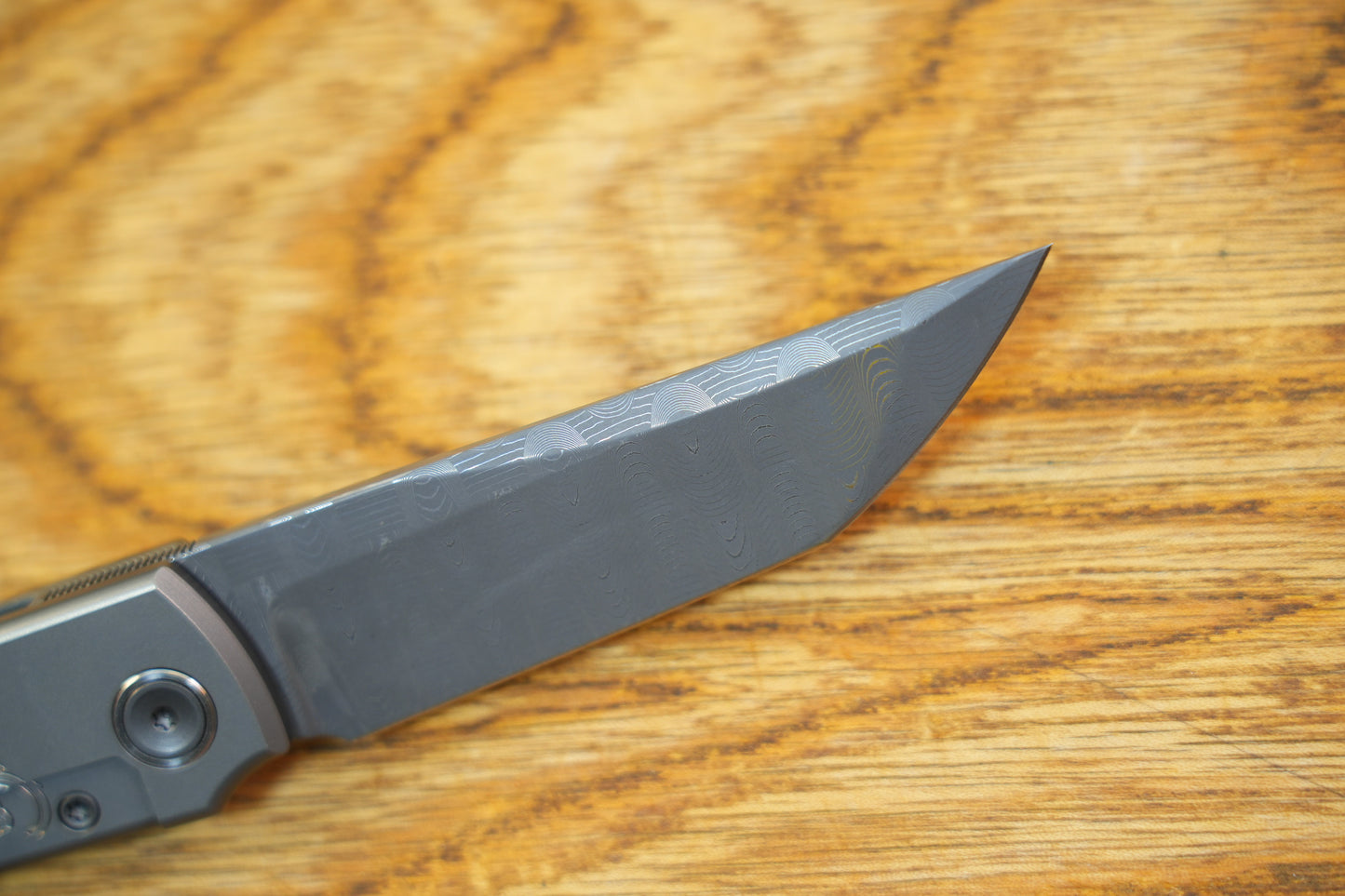 【CHOP】plague doctor Hand Carved Titanium Handle VEGAS Forged Damascus