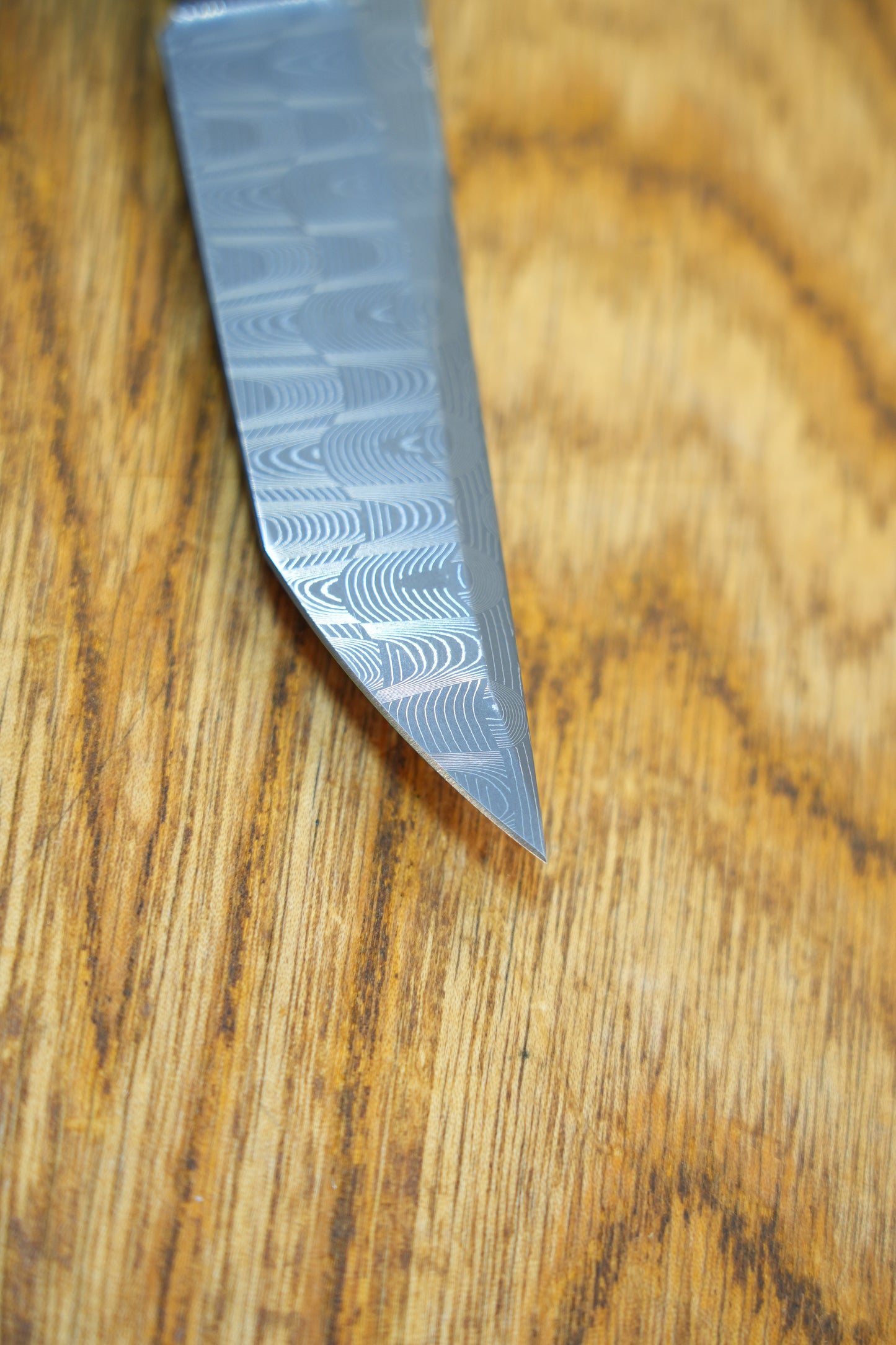 【CHOP】plague doctor Hand Carved Titanium Handle VEGAS Forged Damascus