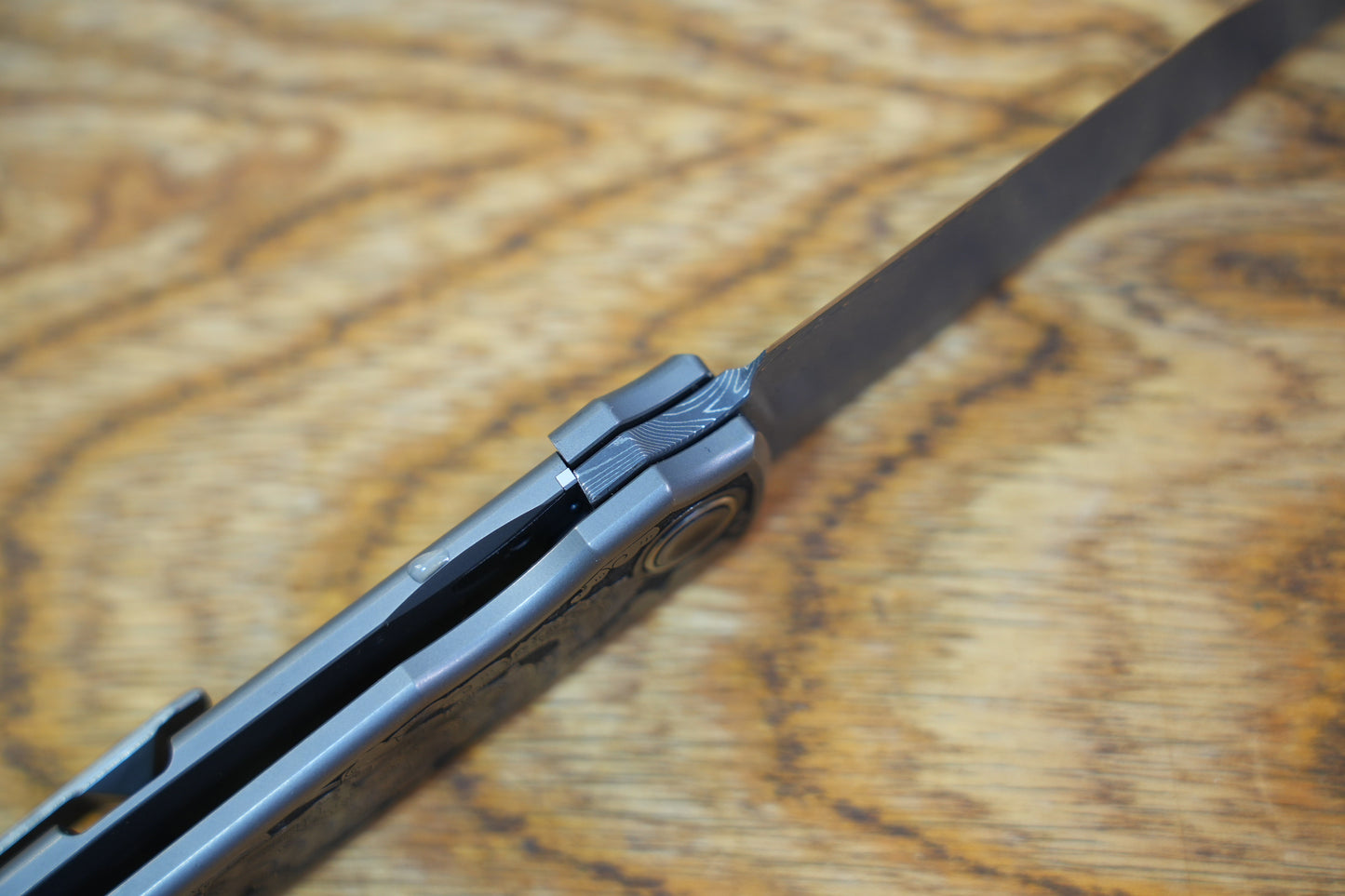 【CHOP】Hand Carved Titanium Handle VEGAS Forged Damascus
