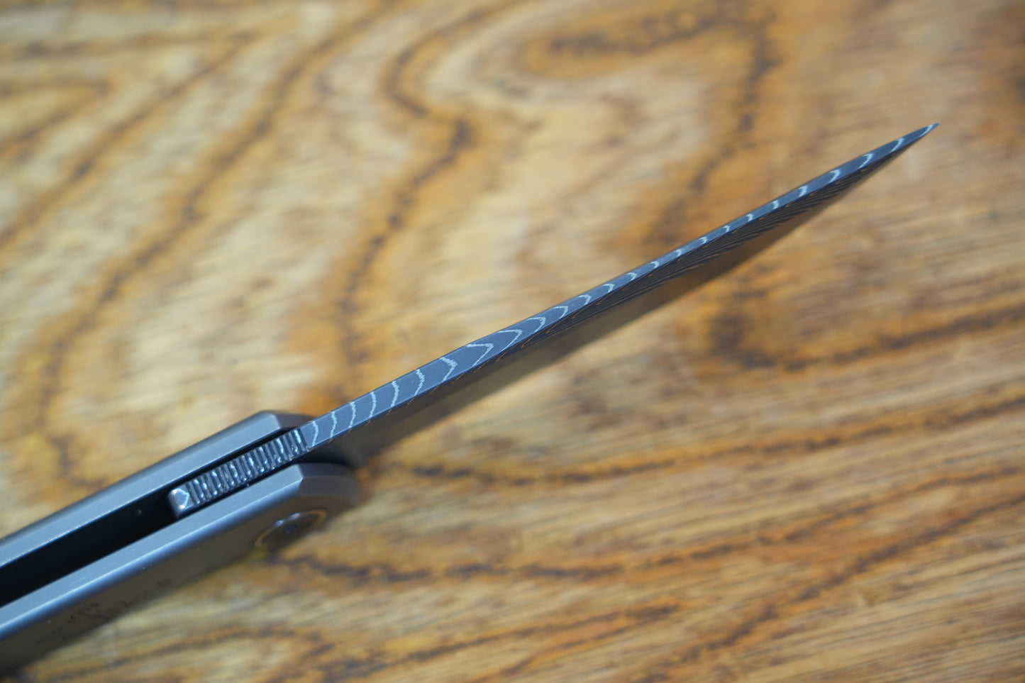【CHOP】Hand Carved Titanium Handle VEGAS Forged Damascus