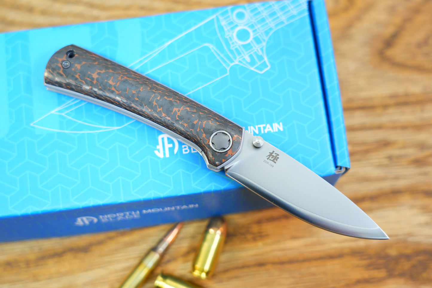 【Ultra】Copper Carbon Fiber ZDP-189 Pocket Knife Quick-Open Design