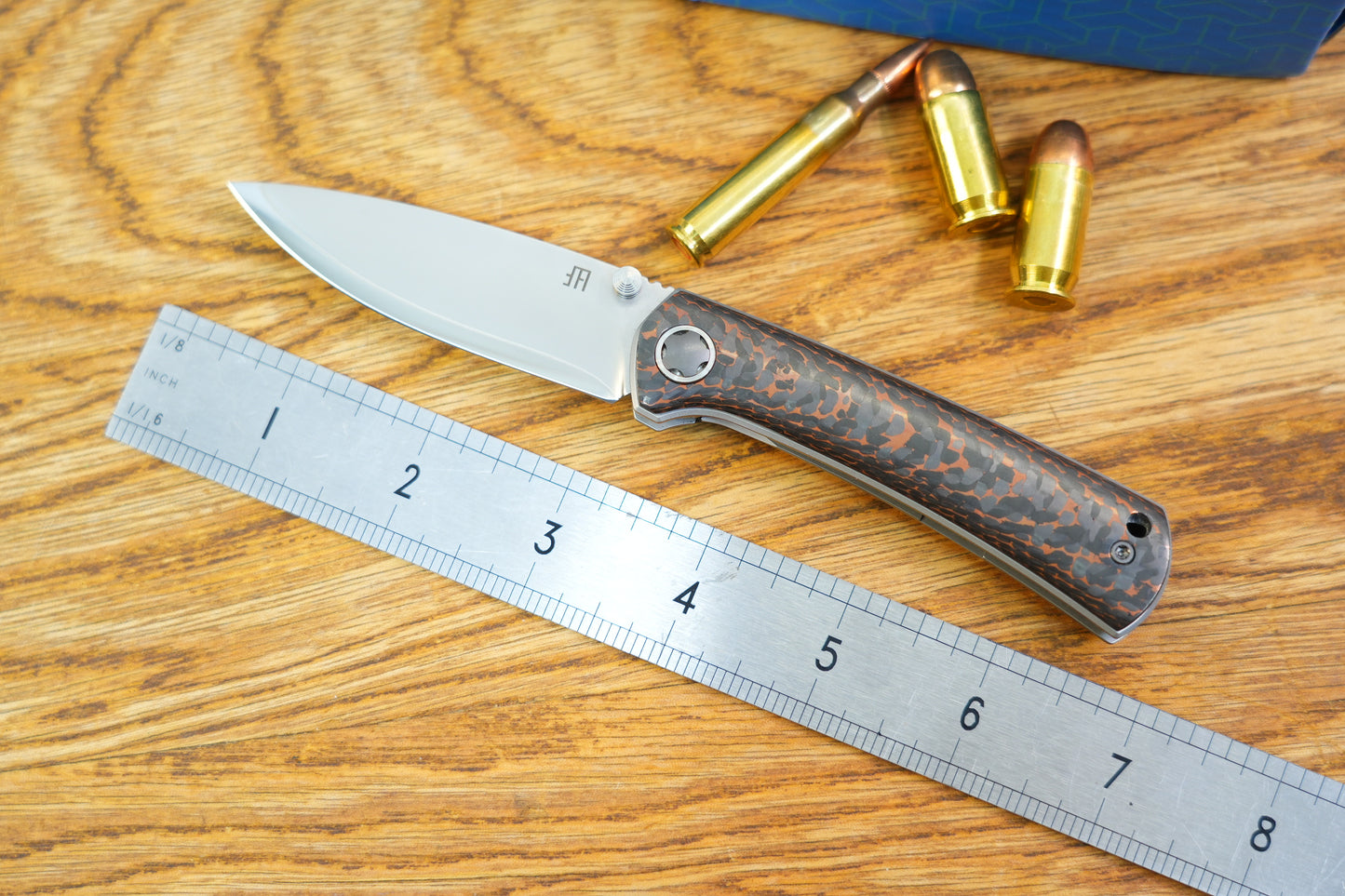 【Ultra】Copper Carbon Fiber ZDP-189 Pocket Knife Quick-Open Design
