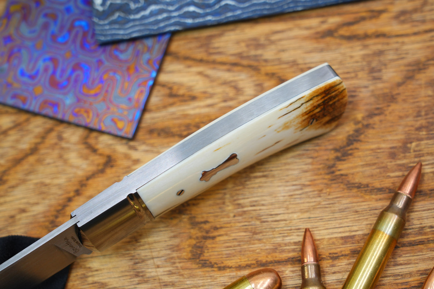 North Mountain Traditional Series – Handcrafted Sheepsfoot Pocket Knife with Mammoth Ivory Handle, Steel Frame, Non-Locking, M390 Blade with Hand-Satin Finish