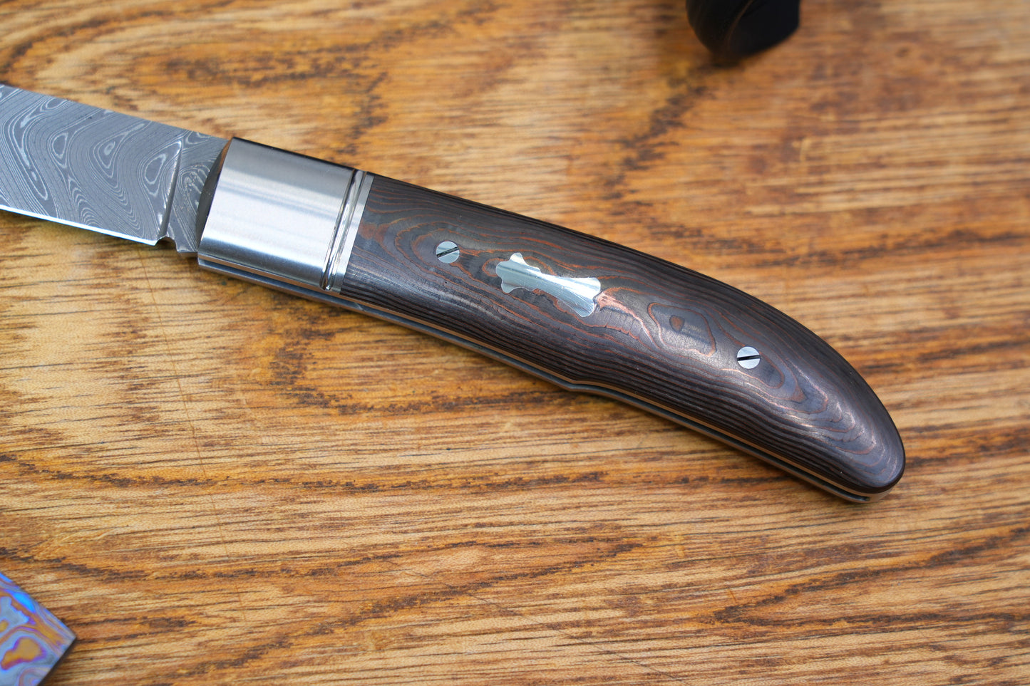 【Swift】 vegas damascus Ceramic carbon fiber handle Pocket Knife No lock
