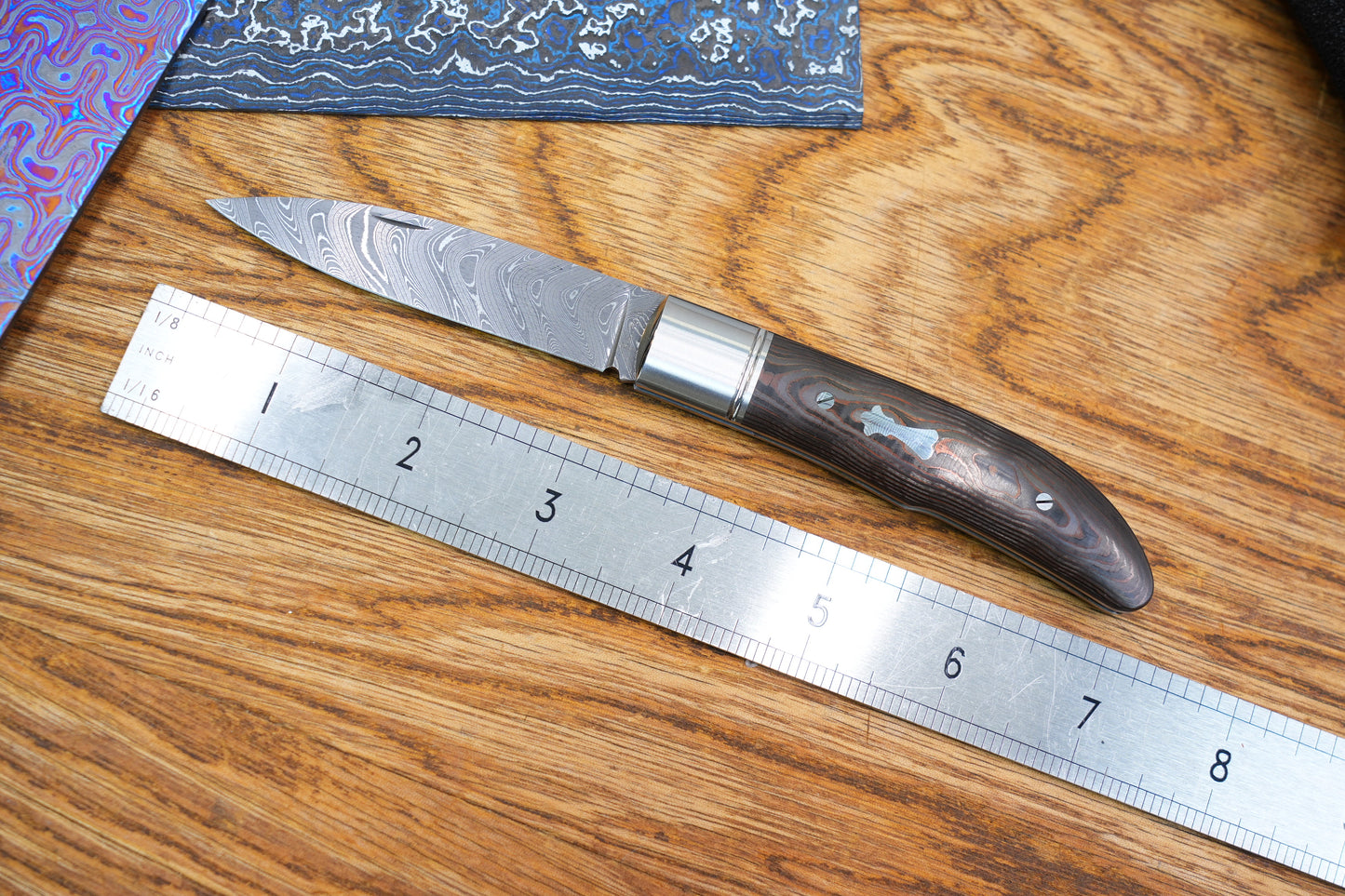 【Swift】 vegas damascus Ceramic carbon fiber handle Pocket Knife No lock