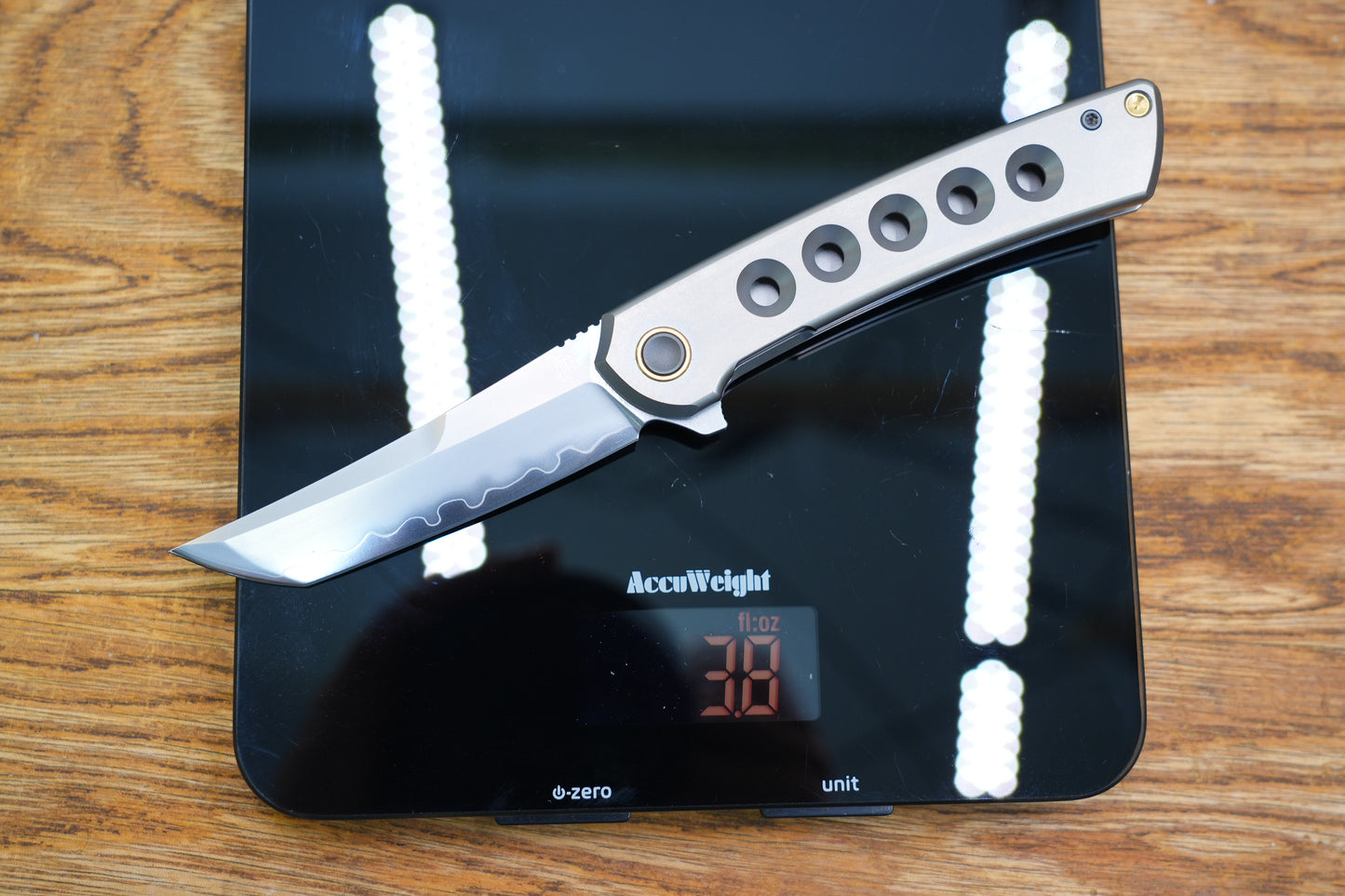 【Zero】2507-Hole Tanto Blade Ti Hole Handle&Clip Smooth Flippers
