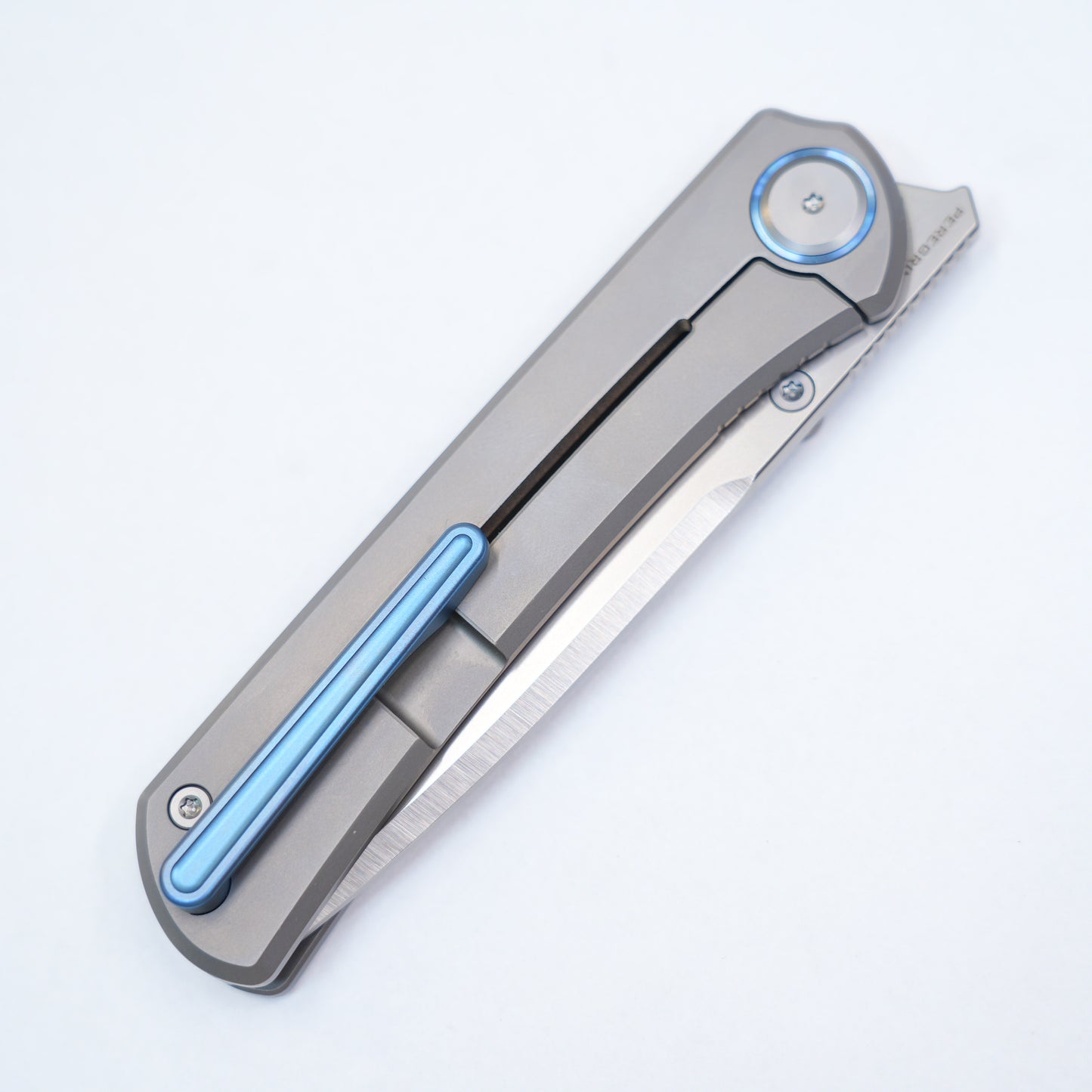 Maxace Peregrine II Folding Knife Sandblast Titanium Handle M390 Plain Edge M21A