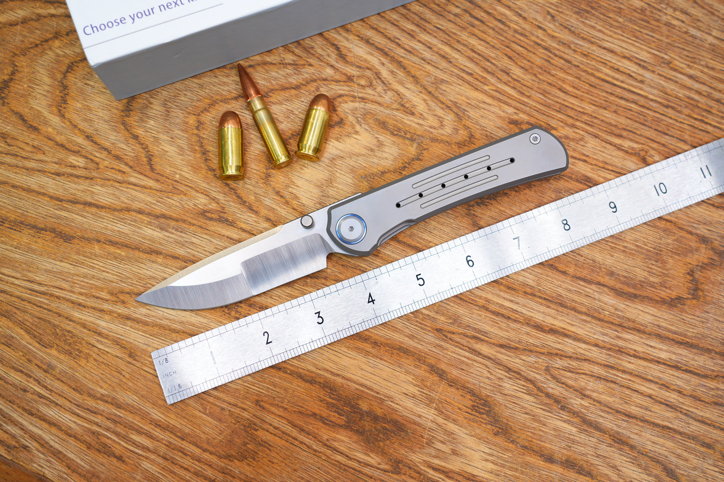 Maxace Peregrine II Folding Knife Sandblast Titanium Handle M390 Plain Edge M21A