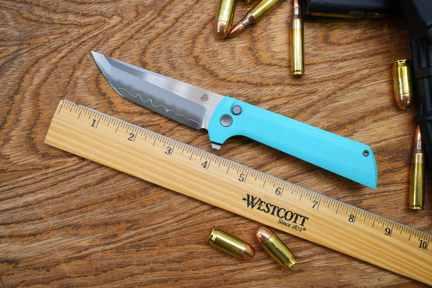 Chop2 2405-SB Sky Blue G10 Real SAN MAI SLD-Magic Japanese TANTO style tactical folding knife
