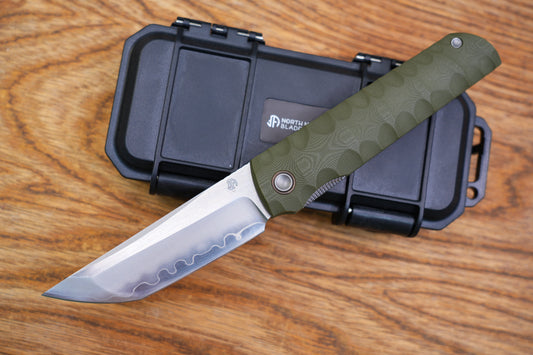 2411-GR Kick Stop Chop Plus Hidden flipper Japanese style tactical tanto folding knife