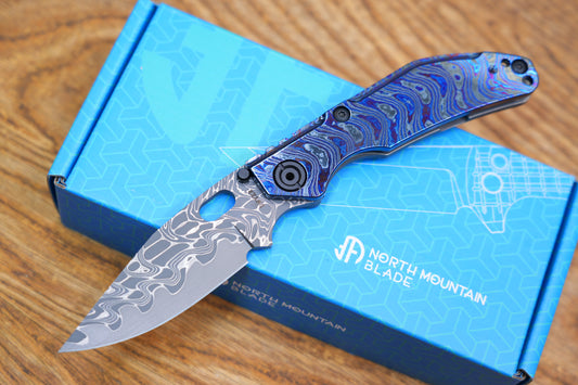 BBNM VegasForge AMERICAN MADE DAMASCUS STEEL Zirconium alloy Damascus