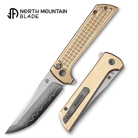 Chop 2 2403-G Aluminum bronze handle CNC Exclusive SLD-Magic Tanto grid