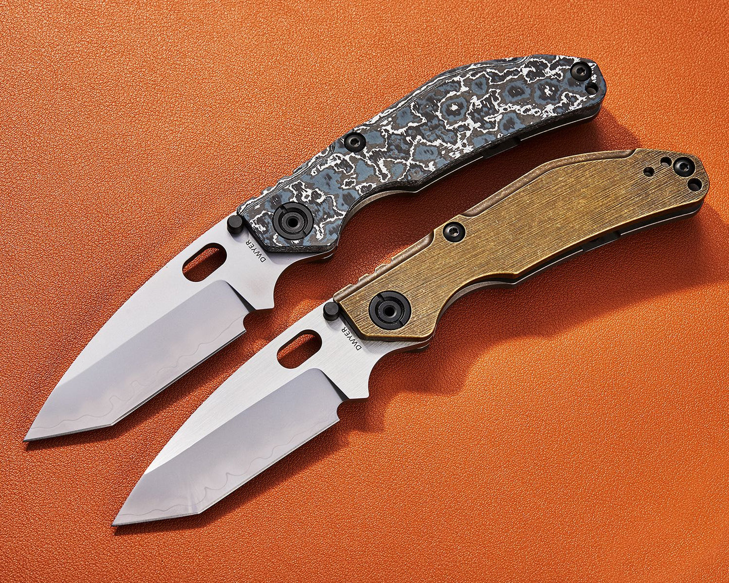 BBNM 2522-CU Bronze Tanto Duane Dwyer Frame Lock Folding Knife 3.62" SLD Satin/Hamon Tanto Blade, Bronze Handle with Titanium Lock - BBNM BRONZE TANTO