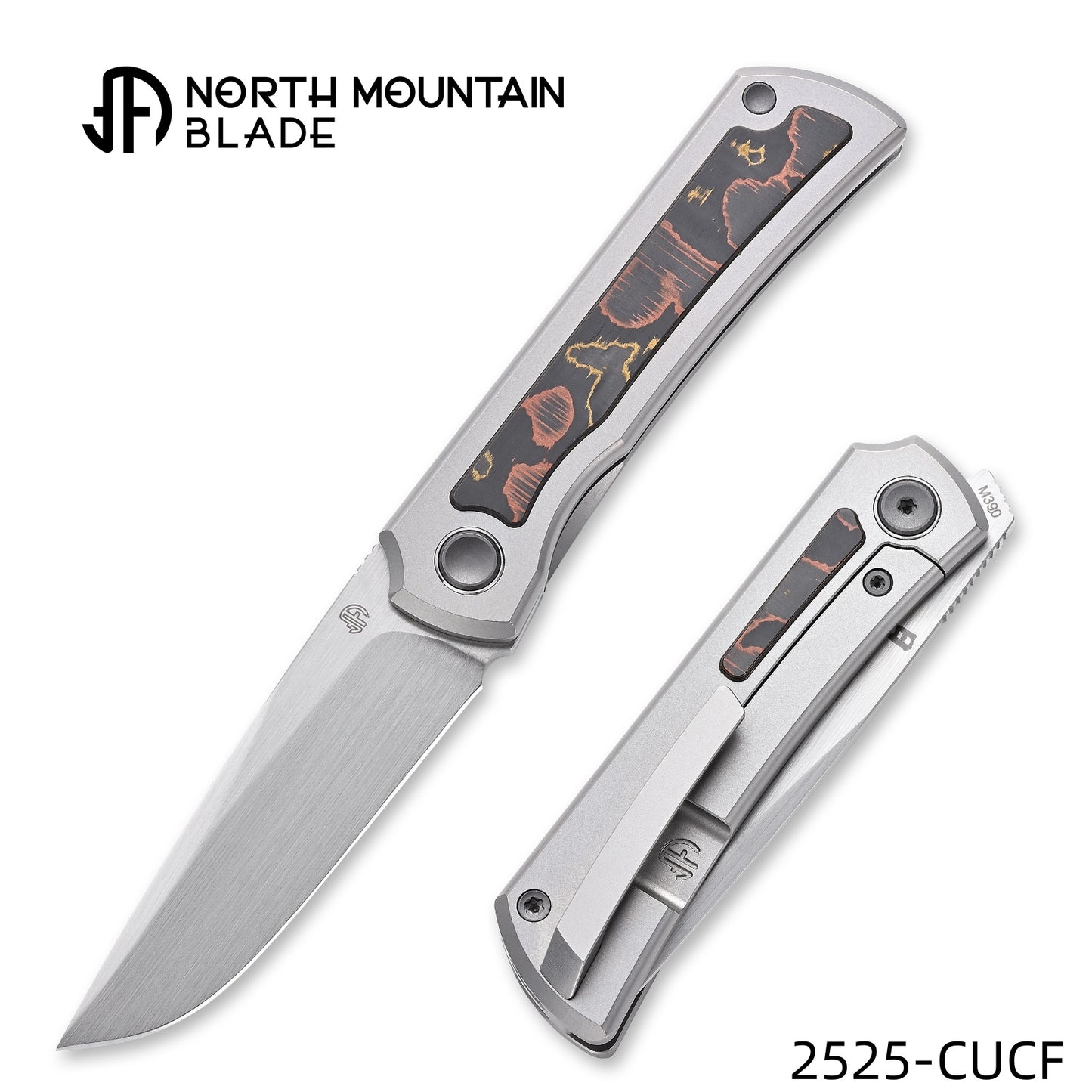 Sun 2525-CUCF MINI Folding Knife Ti Handle M390 Blade hand-brushed finish