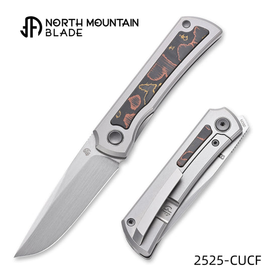 Sun 2525-CUCF MINI Folding Knife Ti Handle M390 Blade hand-brushed finish