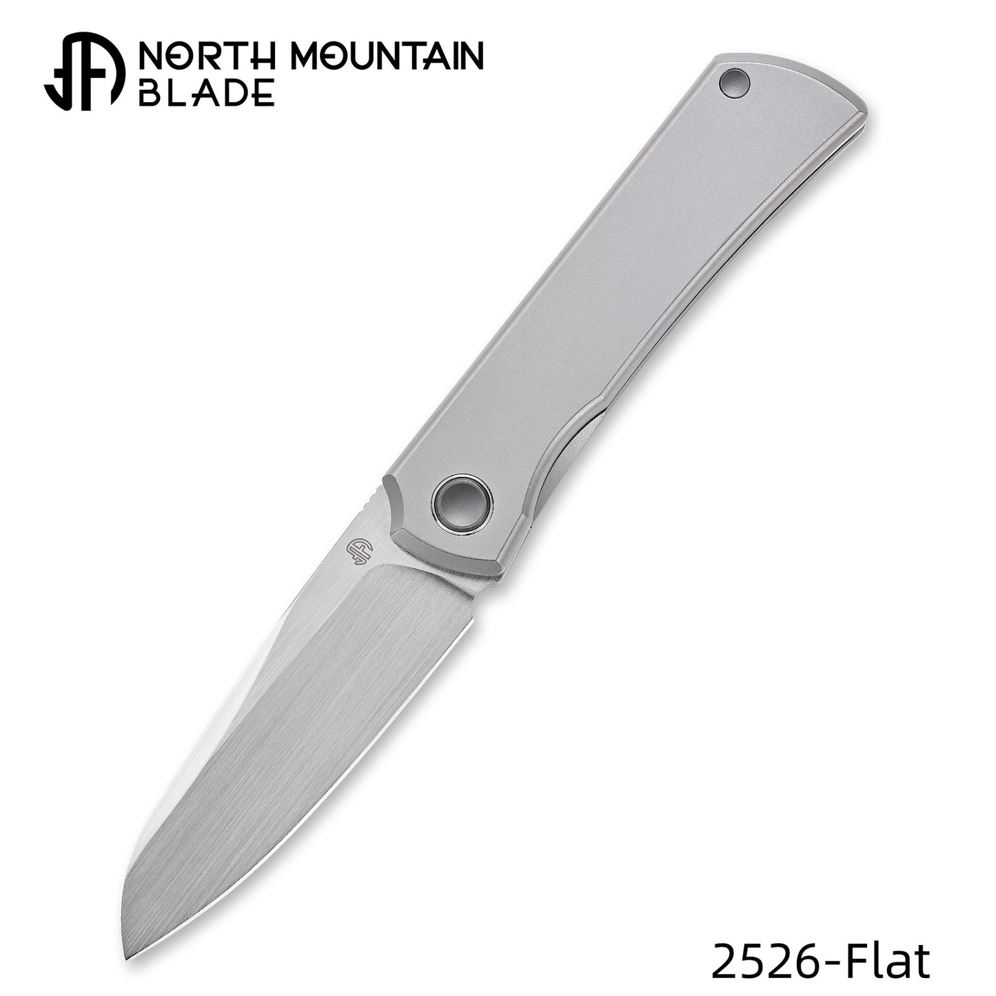 Moon 2526-Flat MINI Folding Knife Ti Handle M390 Blade hand-brushed finish