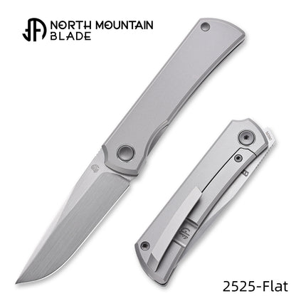 Sun 2525-Flat MINI Folding Knife Ti Handle M390 Blade hand-brushed finish