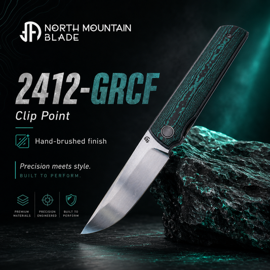 2412-GRCF Clip Point Hand-brushed finish