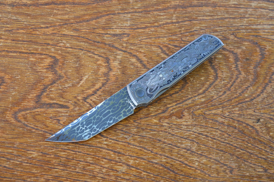 Chop Hand Carved Ti hand Vegas Forg Damascus